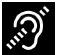 Bild på symbol för hörselslinga.
